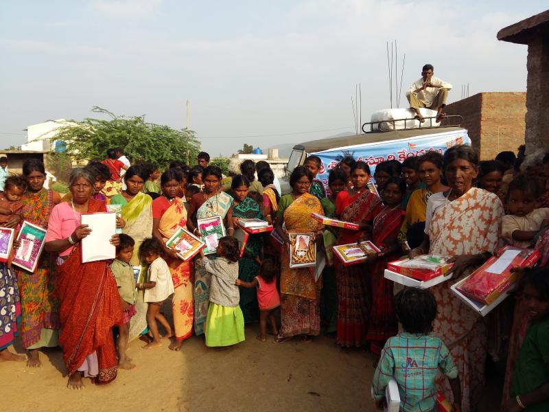 Saree distribution in tribal villages